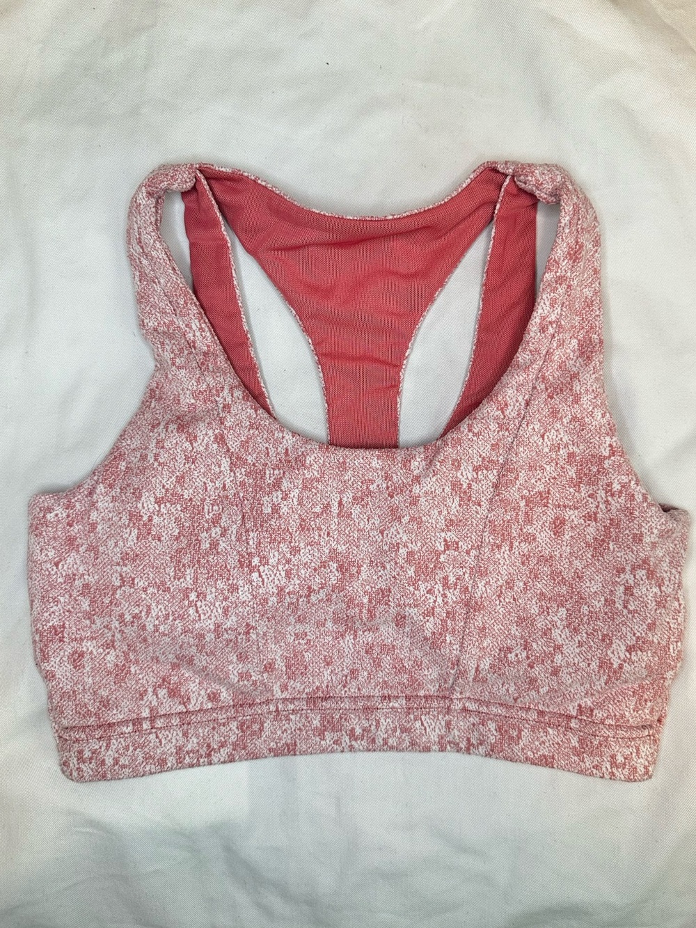Gymshark Fleur Textured Sports Bra Pink Heather Cutout Back Size Small